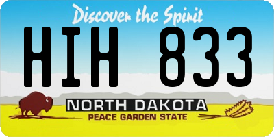 ND license plate HIH833