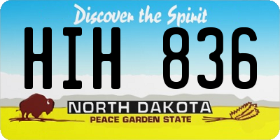 ND license plate HIH836