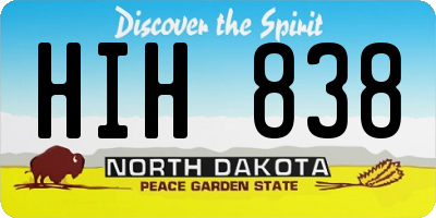 ND license plate HIH838