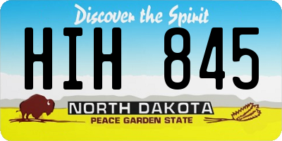 ND license plate HIH845