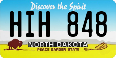 ND license plate HIH848