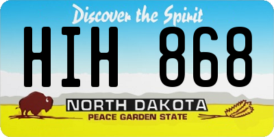 ND license plate HIH868
