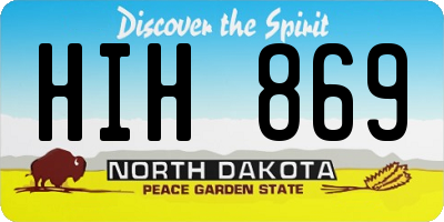 ND license plate HIH869