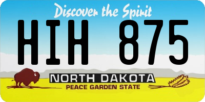 ND license plate HIH875