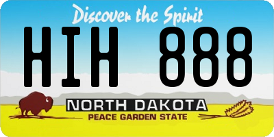 ND license plate HIH888