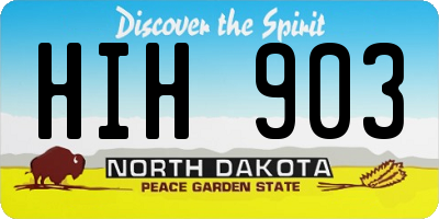 ND license plate HIH903