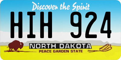 ND license plate HIH924