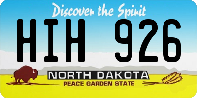 ND license plate HIH926