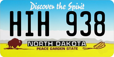 ND license plate HIH938