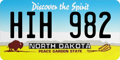 ND license plate HIH982