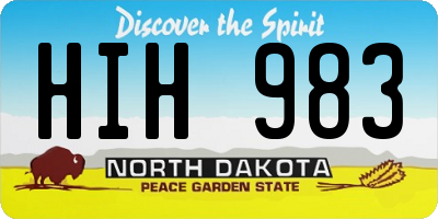 ND license plate HIH983