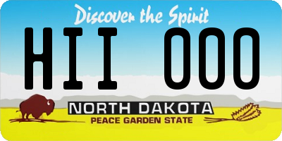 ND license plate HII000