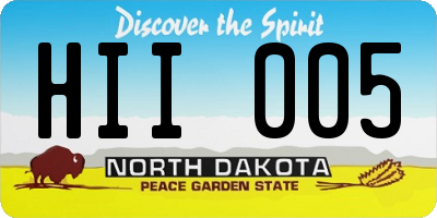 ND license plate HII005