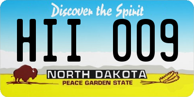 ND license plate HII009