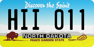 ND license plate HII011