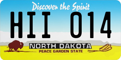 ND license plate HII014