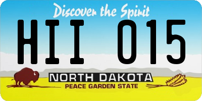 ND license plate HII015