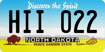 ND license plate HII022