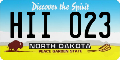 ND license plate HII023
