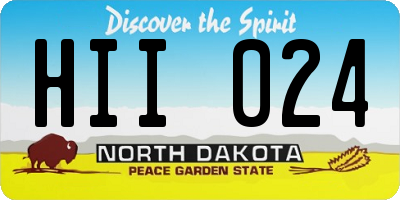 ND license plate HII024