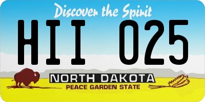 ND license plate HII025