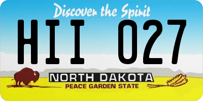 ND license plate HII027