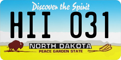 ND license plate HII031