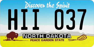 ND license plate HII037