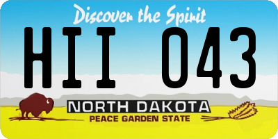 ND license plate HII043