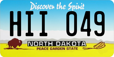 ND license plate HII049
