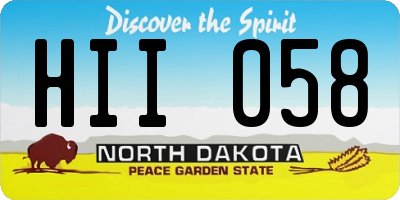 ND license plate HII058