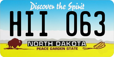 ND license plate HII063