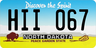 ND license plate HII067