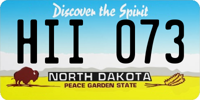 ND license plate HII073