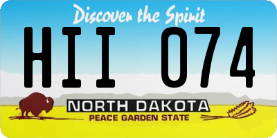 ND license plate HII074