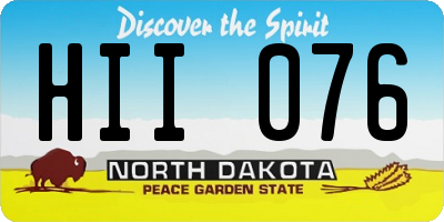 ND license plate HII076