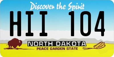 ND license plate HII104