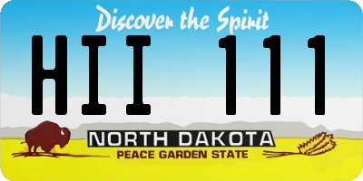 ND license plate HII111