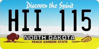 ND license plate HII115