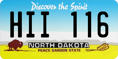 ND license plate HII116