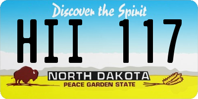 ND license plate HII117