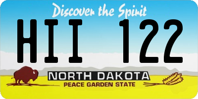 ND license plate HII122