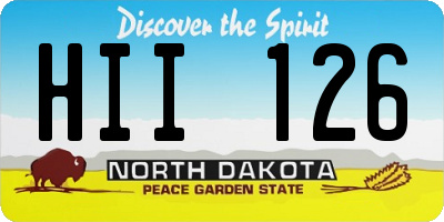 ND license plate HII126