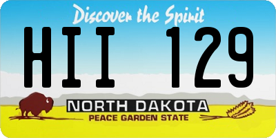 ND license plate HII129