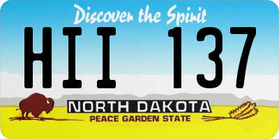 ND license plate HII137