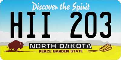 ND license plate HII203