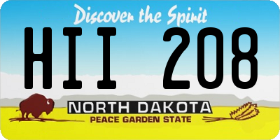 ND license plate HII208