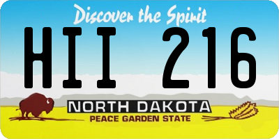 ND license plate HII216