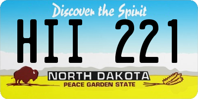 ND license plate HII221