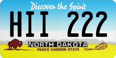 ND license plate HII222